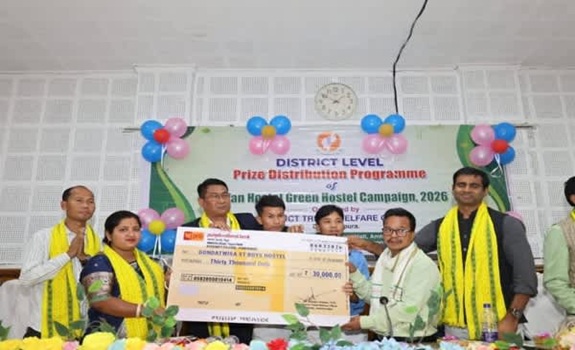 Bikash Debbarma Felicitates Gandacherra Hostels